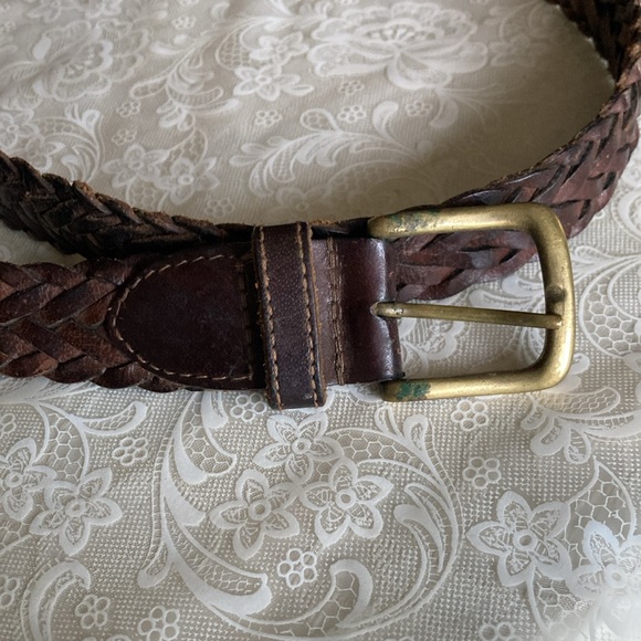 Other - Men’s leather belt sz. 38-40” braided, w/gt slightly worn buckle.    $44